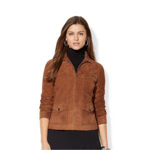 ALFANI Genuine Leather Jacket in Brown